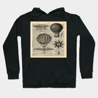 Dark Academia steampunk airship plane hot air balloon Hoodie